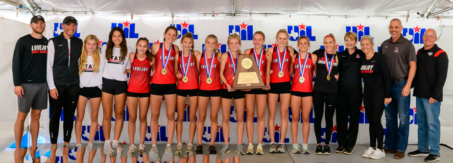 Lovejoy girls receive their championship trophy