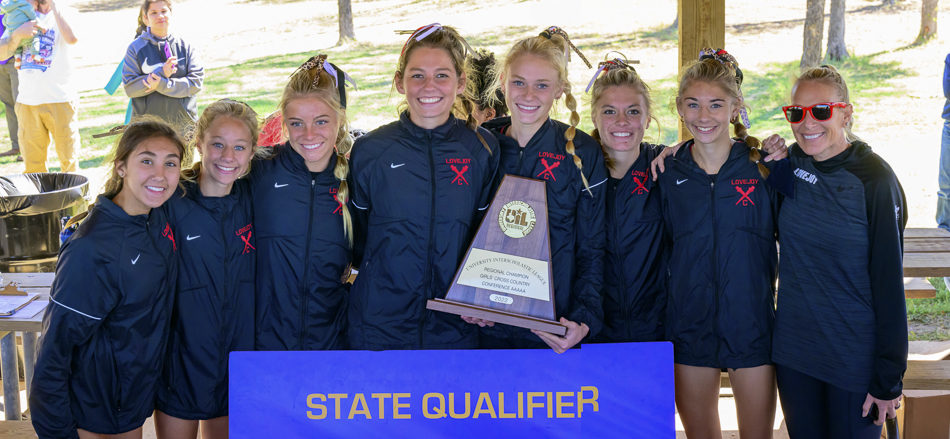 Lovejoy's Region Champion girls with trophy