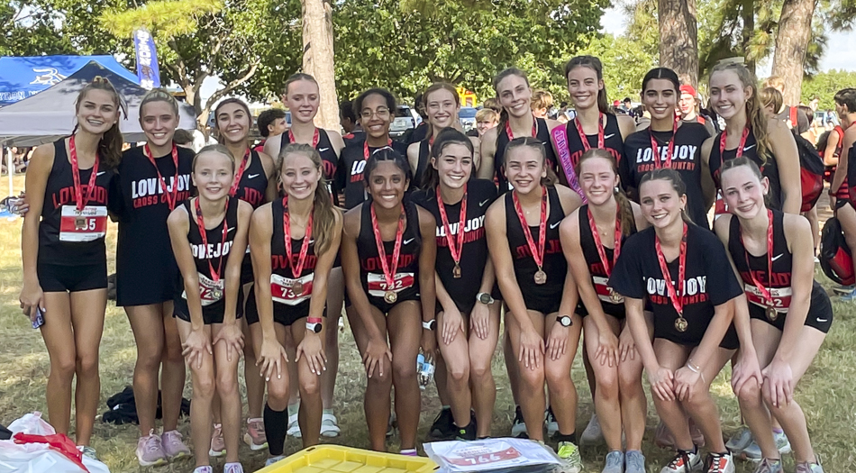 Lovejoy girls earning medals at the Marcus Coach T Invite