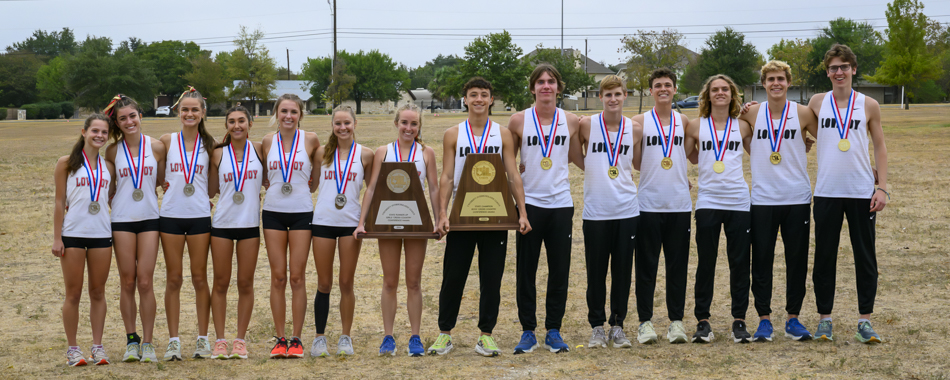 Lovejoy's State runners with trophies and medals