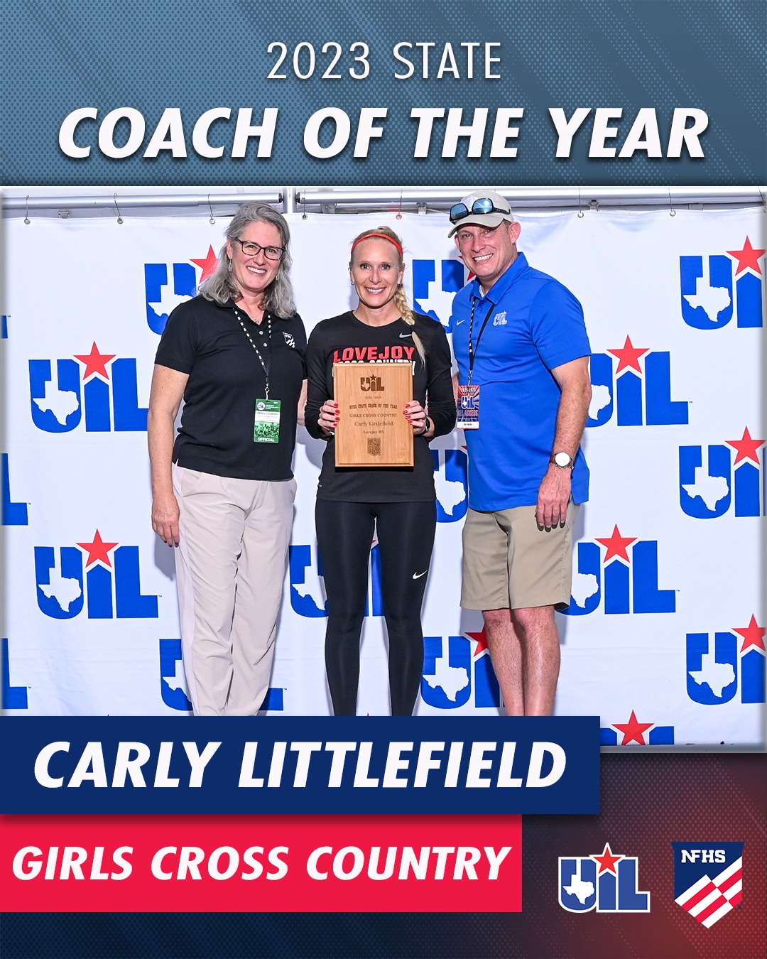 Coach Littlefield receives her NFHS award