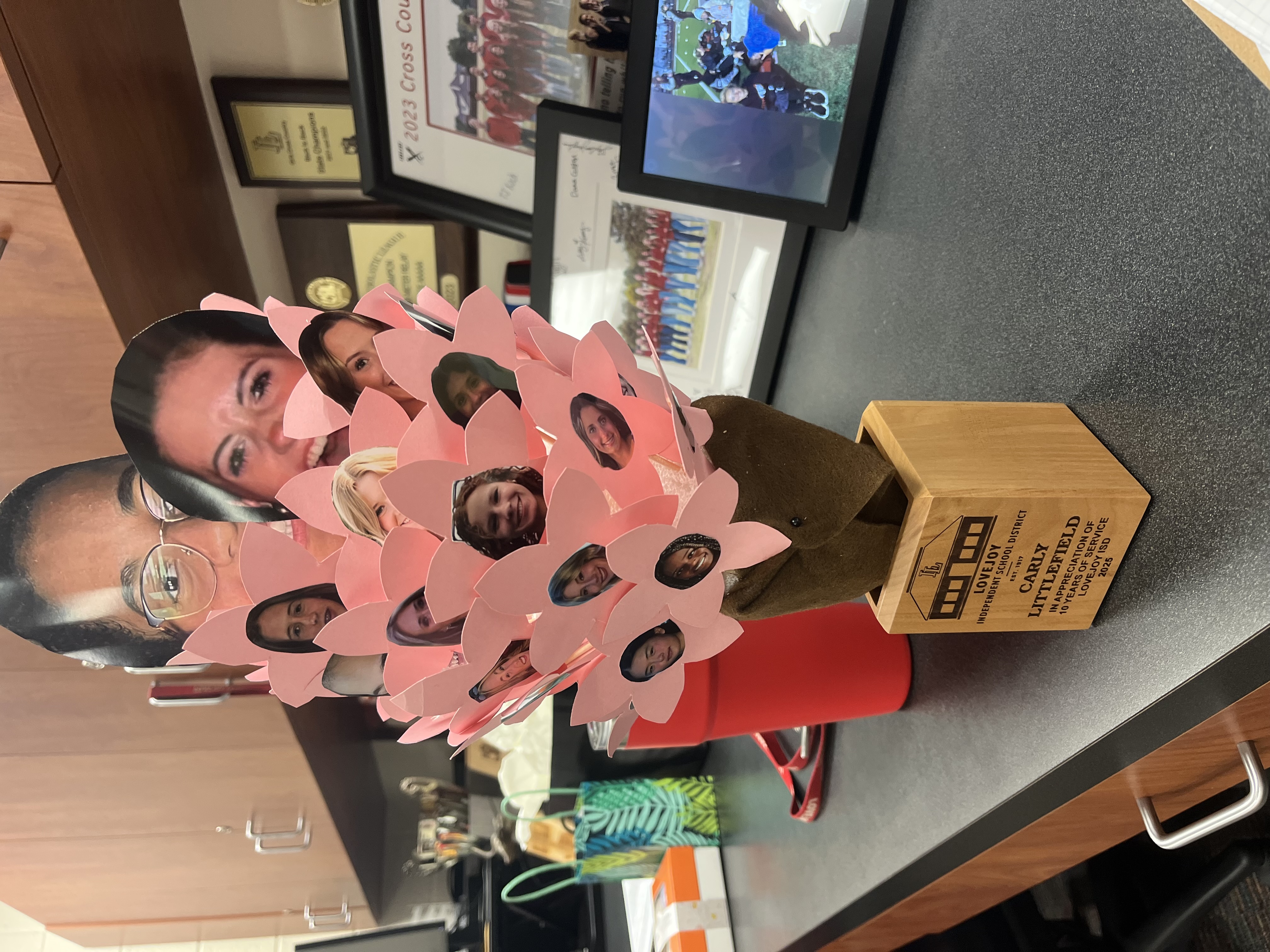 Coach Littlefield's birthday gift from the XC girls